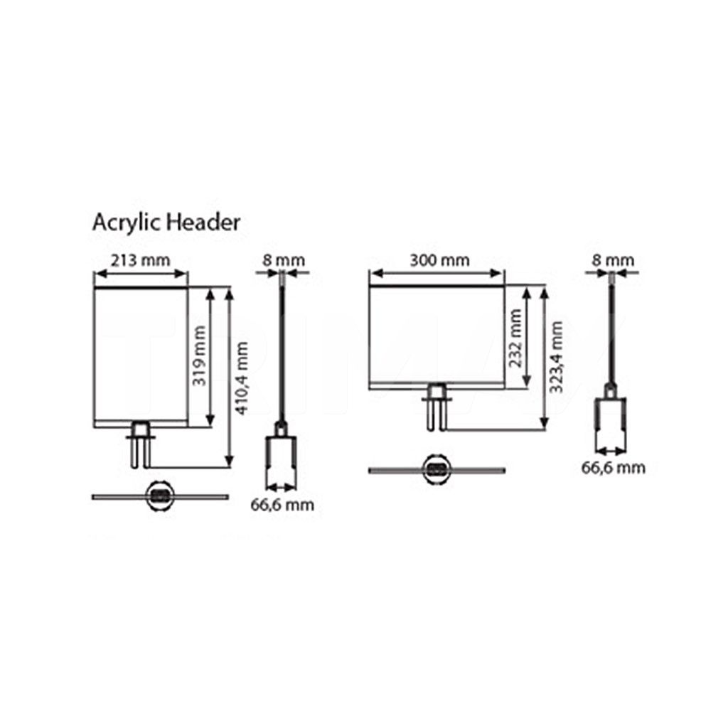 Header acrylic A4 pentru stalp delimitare cu banda retractabila